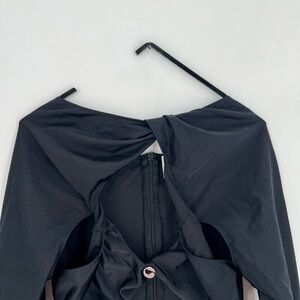 Coperni Cutout Twisted Jersey Black Mini Dress